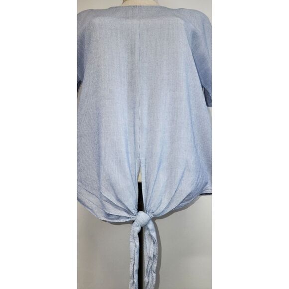 Madewell Blue & White Striped Tie Front Short Sleeve Top Size S - Picture 8 of 8